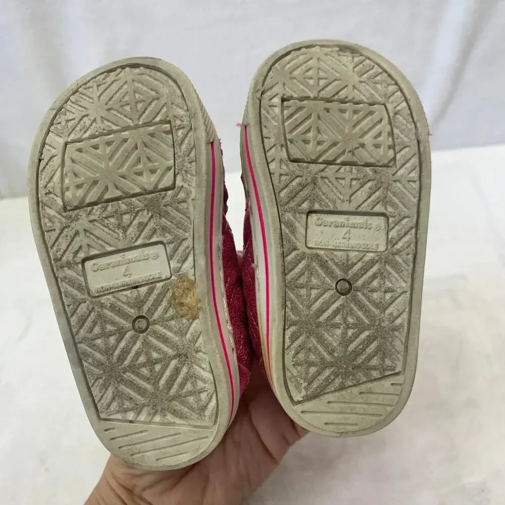 Garanimals Toddler Girls Sz 4 Metallic Hot Pink Quilted Hearts High Top Sneakers
